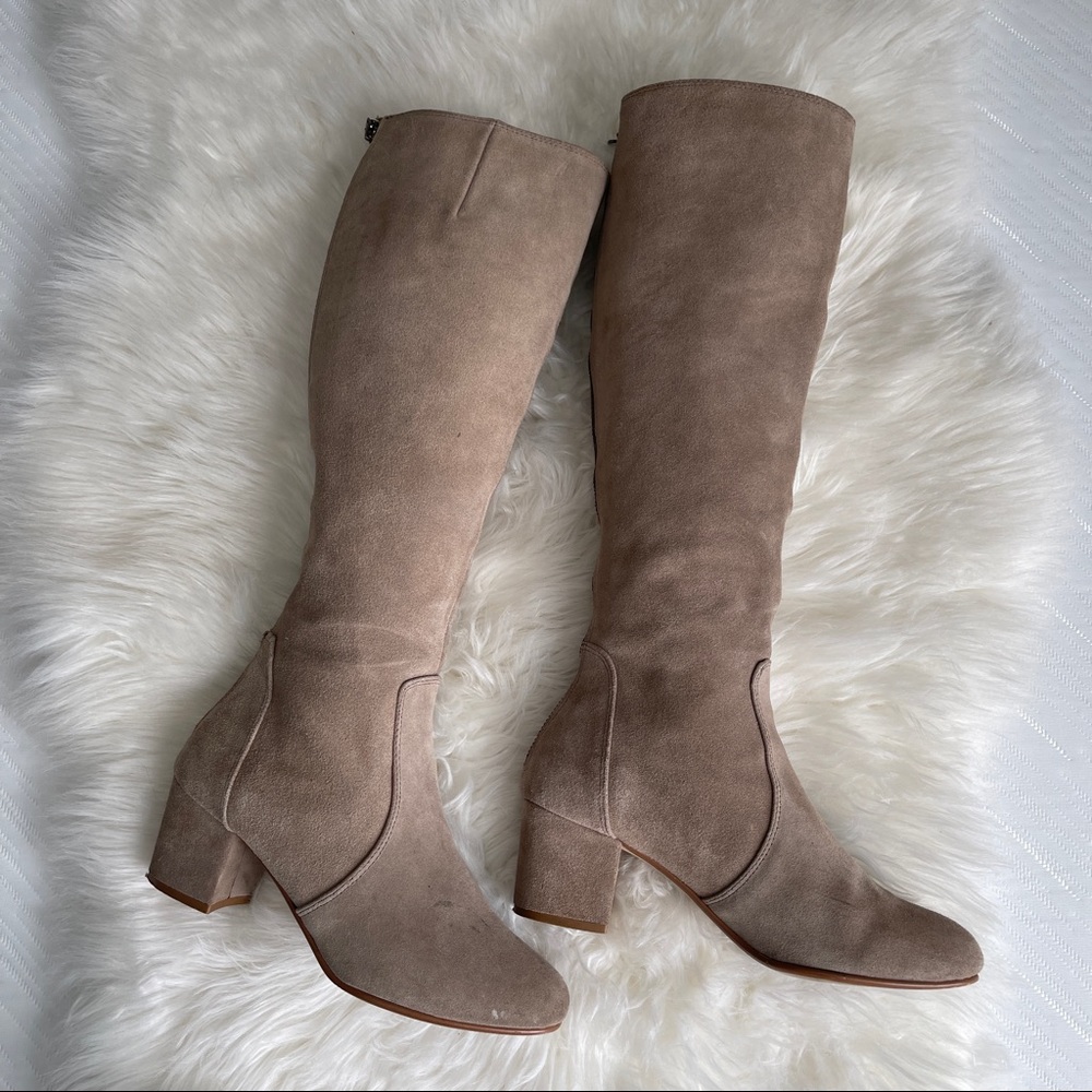 Steve Madden Taupe Haydun Knee High Suede Boots